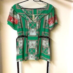 Anthropologie Floreat tie waisted top